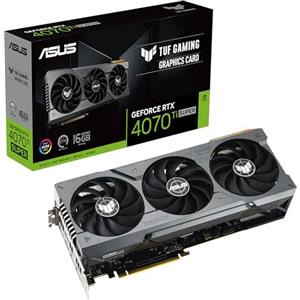 ASUS TUF Gaming NVIDIA GeForce RTX 4070 Ti SUPER Scheda Grafica 16 GB GDDR6X, 256 Bit, PCIe 4.0, HDMI, DisplayPort, Nero, TUF-RTX4070TIS-16G-GAMING