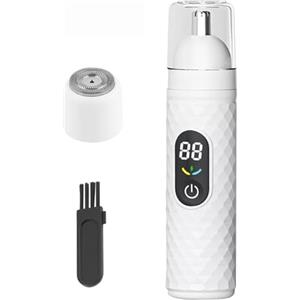 Maizoon Rasoio elettrico per orecchie e peli nasali ricaricabile a lunga durata della batteria di 120 giorni intelligente con display a LED Modalità regolabile Clipper Impermeabile Lama di sicurezza