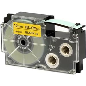CASIO Nastro 12 mm x 8 m Nero su Giallo per Etichettatrice Casio Ez Label Printer