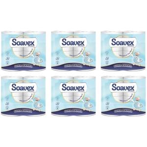 Generic SOAVEX Rotoli maxi Carta igienica soavex gold extra 3 veli 350 strappi pura cellulosa a rotolo finitura decorata (6 cf 24 rotoli)
