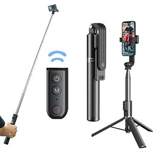 TELESIN TELEISN - Treppiede per selfie da 1,3 m, estensibile 3 in 1, in alluminio, Bluetooth, con telecomando wireless, per GoPro MAX 11/10/9/8 insta360 ONE X2 e smartphone