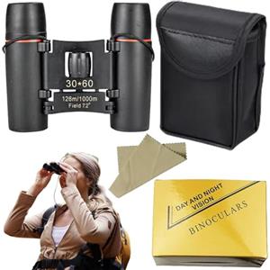 KLLJ Binocolo Cannocchiale,Binocoli Compatto,Binocolo Pieghevole Compatto,Binocolo Tascabile,Binocolo Professionale Alto Ingrandimento,Binocolo con Adattatore Telefonico per Birdwatching