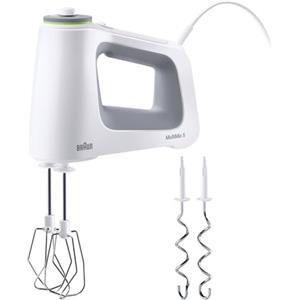 Braun Sbattitore manuale Braun Household MultiMix 5 HM 5000 - miscelatore manuale con controllo a velocità variabile, 700 watt, incl. frusta e gancio per impastare, bianco/grigio