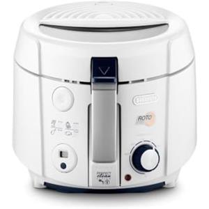 De'Longhi F38436 RotoFry Friggitrice con cestello rotante angolato, Frittura Leggera, Sistema EASY CLEAN facile pulizia, Termostato Regolabile, Timer con Segnale Acustico, Capacità olio 1,5L