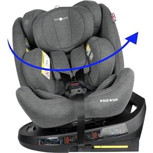 Cozy N Safe Apollo 360° Girevole i-Size Seggiolino auto (40-150cm) | Nascita-12 anni | ISOFIX e Top-Tether |Reclinabile in 5 posizioni | Memory Foam lavabile | Certificato ECE R129 | Grigio