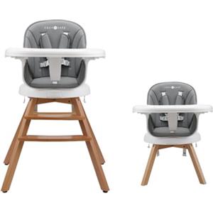 Cozy N Safe Eden Seggiolone girevole a 360° |ca. 6 mesi - 36 mesi |3-in-1 Hochstuhl |Doppio vassoio rimovibile |Cintura di sicurezza a 5 punti | Gambe in faggio | Rivestimento in PU | Grigio