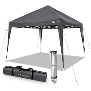 VOUNOT® Gazebo 3x3m Pieghevole, Gazebo da Giardino Tenda Padiglione Pop up con 4 Sacchi di Sabbia di Peso e Sacca di Trasporto, Grigio