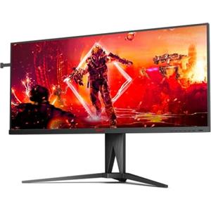 AOC AGON AG405UXC - Monitor da gaming WQHD da 40 pollici, 144 Hz, GtG da 1 ms, HDR400, FreeSync Prem., compatibile G-Sync, (3440x1440, HDMI, DisplayPort, USB-C (90 W PD), hub USB) nero/rosso