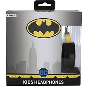 OTL Technologies Cuffie Batman Core per Bambini - 3.5mm, 90cm, Volume Limitato a 85dB, Ideali per 3-7 Anni