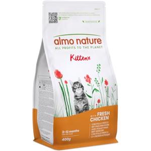 Almo Nature Kitten - Crocchette per Gattini Cuccioli con Pollo Fresco - Per una Crescita Equilibrata dai 2 ai 12 mesi, Adatto in Gravidanza e Allattamento - Sacco da 400g