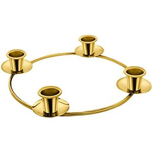 Elite Holiday Products Elite Christmas Products - Anello dell'Avvento in oro con portacandele per la stagione dell'Avvento, utilizzabile come centrotavola per creare la propria ghirlanda di candele, decorazioni natalizie