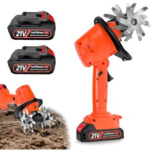 Aisny Motozappa a Batteria, 21V Motocoltivatore da Giardino con 2 Batterie 3000mAh Zappatrice Elettrica con 4 Lame in Metallo 10cm Larghezza di Lavoro 10cm Profondità di Lavoro 235 Giri/min Velocità
