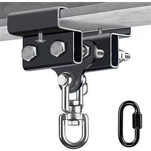 BeneLabel 9,4-17cm Gancio per Sacco da Boxe, Doppio Morsetto Pesante Trave Staffa di Montaggio Hardware Moschettone DET Gancio Girevole per Allenamento Boxe Muay Thai Interno Esterno, Fino 900 Libbre