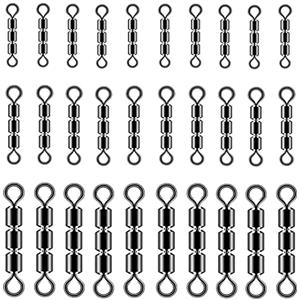 YULIAO 30Pcs Girelle da Pesca, Anelli Solidi da Pesca, Girelle da Pesca a Canna Pesca, Girelle da Pesca ad Alta velocità, Accessori per La Pesca, per Vari Rig e per La Creazione di Tracc