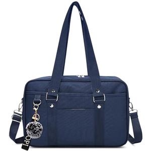 DEEVORCA Moda Casuale Donna Borsa A Tracolla 13.3 Pollici Laptop Borse A Mano Grande Messenger Bag Nylon Viaggio Lavoro Borse A Spalla Borse Computer Portatili Pompon Decorazione Blu B