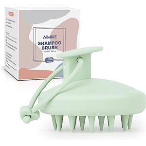 AIMIKE Massaggiatore Cuoio Capelluto, Spazzola Massaggio in Silicone per Capelli Bagnato e Secco, Rimuove Forfora e Favorisce la Crescita dei Capelli, Verde Menta