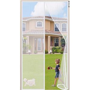 WEIZON zanzariera magnetica per finestra 130 x 210 cm,Insetti Mesh Door Curtain La Guarnizione Dall'alto Verso Il Basso si Chiude Automaticamente Facile da Installare Senza Perforazione - Bianca