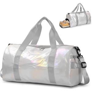ZIOSINM Borsone Palestra Donna, Borsone da Viaggio Donna Impermeabile Elegante con Scomparto Umido e Scomparto per Scarpe, Borsa Palestra Borsa Viaggio (bianco)