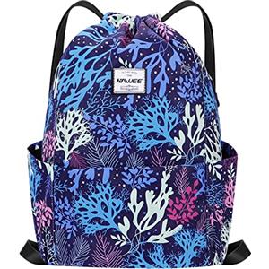 HAWEE Impermeabile Sportivo Zaino con Coulisse Grande Coulisse Borsa da Palestra con Tasca Interna Unisex per Donna Uomo Vita Quotidiana Sport All'aperto Tempo Libero Yoga Scuola Spiaggia Nuoto