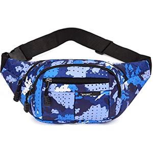 KAIAIWLUO Marsupio,Mimetico Marsupio Impermeabile Camo Marsupio Camouflage Marsupio Militare Tessuto Nylon Cintura Portasoldi per Uomo Ragazzi Escursionismo Viaggi Sport 13,65 * 4,68 Pollici