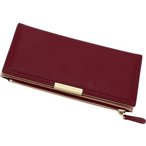 ZSMJAER Portafoglio Donna Grande,Portafoglio in pelle PU,Portafoglio lungo multi card di grande capacità (Rosso)
