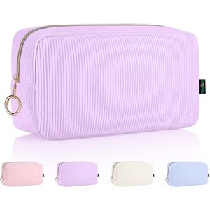 Playexen Pochette Donna Grande Trousse Trucchi Beauty Case da Viaggio per Cosmetici Organizer Trousse da Borsetta Ragazza Portatile Porta Grande Astuccio Trucchi da Viaggio per Amica Compleanno(Viola)