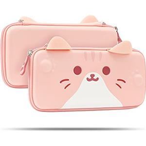 GeekShare Custodia da trasporto Cat Ears compatibile con Nintendo Switch/Switch OLED - Custodia da viaggio portatile rigida sottile adatta per Switch Console e accessori di gioco
