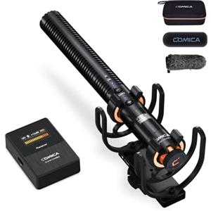 COMICA Microfono per fotocamera VM30 con modalità wireless/uscita digitale/analogica/modalità filtro taglio basso, microfono video shotgun a condensatore super cardioide per Sony/Canon/Nikon/PC