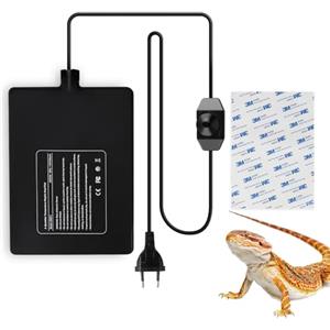 SWAWIS 11W Tappetino Riscaldante Rettili, Termoforo per Rettili Regolabile Temperatura per Tartaruga Serpente Lucertola Geco Ragno Insetto, 0-50 ℃ Tappetino di Terrario (15x20cm)