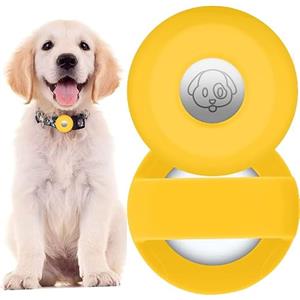 PKQTOP Custodia Protettiva in Silicone per AirTag，Custodia Compatibile con Apple Airtag GPS Finder Collare per Cani e Gatti
