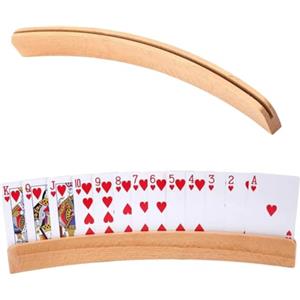 Helweet Porta Carte da Gioco, Porta Carte per Bambini, Porta Carte in Legno, Libera le Mani Dal Porta Carte da Gioco, Aiuta a Fare Anche Altre Cose Mentre si Gioca a Poker, Design Curvo, 33 x 3.4 x 1.2cm
