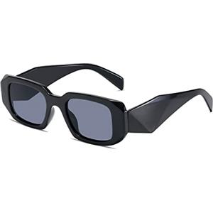 YAMEIZE Moda Retro Trendy Rettangolo - Occhiali da Sole a Gamba Larga per Donna Uomo Occhiali da Guida Quadrati con Protezione UV400 Vintage