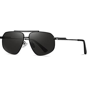 YAMEIZE Polarizzati Occhiali da Sole da Uomo Pilota-Vintage Retrò Classici Protezione UV400 Cornice Metallica per Viaggio Guida Occhiali