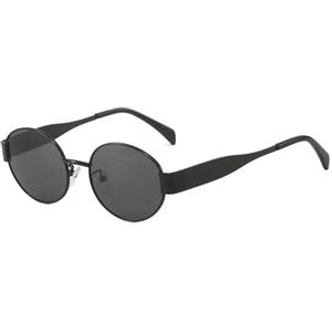 YAMEIZE Occhiali da Sole con Montatura Ovale Retrò in Metallo - per Donna e Uomo Occhiali Classici Rotondi con Protezione UV400 per l'outdoor