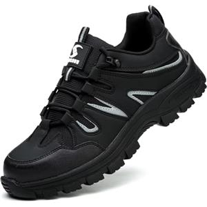 POYLONU Scarpe Antinfortunistiche Uomo Donna Scarpe da Lavoro Leggere Traspiranti Scarpe di Sicurezza con Puntale in Acciaio e Suola Antiperforazione Nero 41