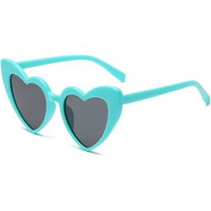 YAMEIZE Occhiali da Sole Vintage '70 con Love Heart - per Donna Uomo a Cuore Forma di Cuore Colorato con Protezione UV400 Occhiali per Party Shopping all'aperto