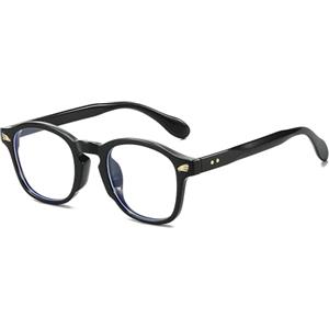 YAMEIZE Occhiali Luce Blu Rotondi Donna Uomo Montatura Occhiali da Vista Retrò Ovali Occhiali Anti Filtro Luce Blu Anti Affaticamento per Lettura PC Gioco