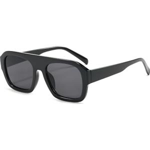 YAMEIZE Occhiali da Sole Retrò 70s a Forma di Rettangolo - per Donna Uomo Occhiali da Sole Classici Quadrati Protezione UV400 Occhiali da guida