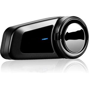 QSPORTPEAK Interfono casco moto bluetooth,M2 sistema di comunicazione del casco per 6 piloti/portata 1000m,Condivisione di Musica Auricolare Casco Moto con FM,Cancellazione del Rumore (1 pezzi)