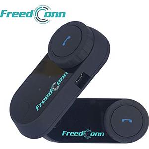 FreedConn Moto Motocicletta Casco Bluetooth TCOM-VB Intercom Interphone, collegare fino a 3 ciclisti, autonomia 800 m, comando vocale, musica stereo, radio FM(2 pezzi auricolare morbido)