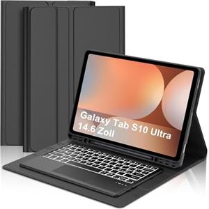 Occtingkind, Tastiera per Samsung Galaxy Tab S10 Ultra 2024, Galaxy Tab S9 Ultra 14.6 Pollici, Samsung Tab S10/S9 Ultra Custodia con Touchpad Retroilluminata Rimovibile Italiano Tastiera, USB C, Nero