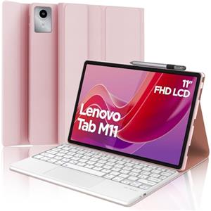Occtingkind, Tastiera per Lenovo Tab M11, Custodia con Tastiera per Lenovo Tab M11 11 pollici 2024, Cover con Touchpad Magnetica Staccabile Bluetooth Keyboard per M11, Italiano layout, USB C, Rosa