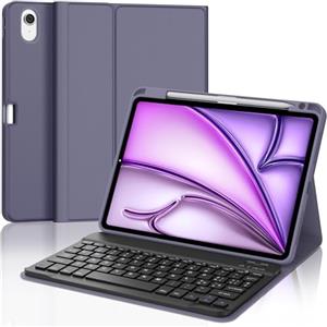 IVEOPPE Custodia Tastiera iPad Air 11 (M3 2025/M2 2024), Cover Tastiera Italiano QWERTY Bluetooth Staccabile iPad Air 11 Pollici 2024/2025, Viola lavanda
