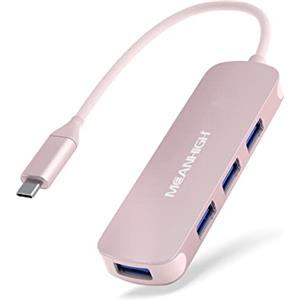 MEANHIGH Hub USB C MEANHIGH Hub USB 3.0 per Laptop 4 Porte USB Expander Multiport USB Splitter Tipo C Hub Dongle per MacBook Pro, Mac Mini iMac, Dell, HP, Chromebook, PC Flash Drive HDD