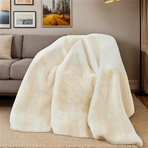 LiveGo Coperta in Finta Pelliccia Morbida e Calda, Reversibile, Super Soffice e Pelosa, Coperta Elegante per Divano e Letto, Ideale per Camera da Letto e Salotto