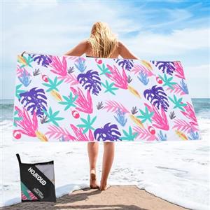 HOJKOUD Telo mare grande 160 x 80 cm, telo da bagno, telo da spiaggia in microfibra. Asciugamano ultra leggero e ad asciugatura rapida per sport, coperta da spiaggia, coperta da picnic.