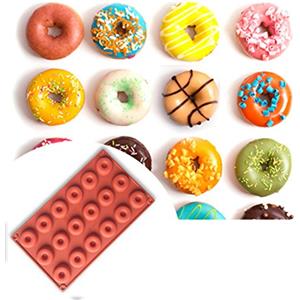 FantasyDay Stampo in Silicone per Dolci a forma di Ciambella, 1 pezzi Silicone Muffin Sapone Handmade Stampi per Cubetti di Ghiaccio, Biscotti, Tortini, Cioccolato, Dolci - Silicone Antiaderente