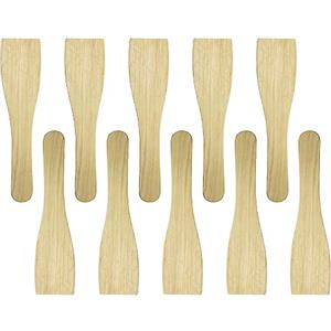 Shuny Set di 10 Spatola Legno, 20 x 5cm Mestieri Tradizionali, Raschietto Padelline Tagliere Crepes, Pala per Barbecue in Legn,Legno Naturale, Raschietto, Pala in Legno Resistente al Calore e Antiaderente