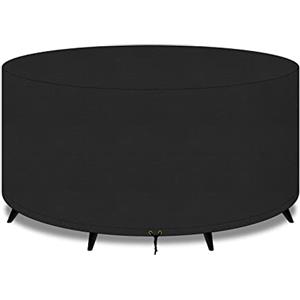 PATIO PLUS Grande copertura rotonda per mobili da giardino 420D Outdoor Patio Circolare Set per sedie Set Impermeabile Heavy Duty Garden Covers 250x90cm, Nero BLCFC250-2BK