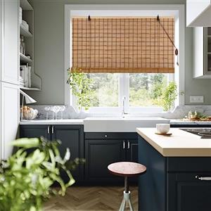 Cy.curtain bright Tenda a Rullo in Bamboo Naturale in Legno di bambù Home Balcone Privacy Protezione Parasole ，per la decorazione domestica (Caffè Marrone,90 x 180cm)